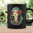 Pretty Girl Gypsy Fortune Teller Traditional Tattoo Flash Graphic Print Coffee Mug Gifts ideas