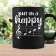 Put On A Happy Face Music Gráfico Divertido Para El Músico Taza de café Ideas de regalos