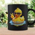 Retro Groovy Yellow Rubber Duck Peace Duck Lovers Coffee Mug Gifts ideas