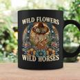 Retro Southern Sunset Cowgirl Wild Flowers Wild Horses Coffee Mug Gifts ideas