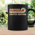 Simpson Surname Retrointage 80S 90S Birthday Reunion Tasse Idées cadeaux