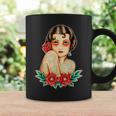 Tatuado Pin-Up Chica Bastante Modelo Tradicional Tatuaje Flash Taza de café Ideas de regalos