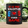 V Is For Video Games Valentine Gamer Valentines Day Boy Coffee Mug Gifts ideas