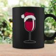Wine With Red Wine Glass And Christmas Cap Christmas Cuello Taza de café Ideas de regalos