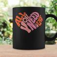 Women's All You Need Is Love Retro Groovy Vintage Heart Girl Graphic Print Coffee Mug Gifts ideas