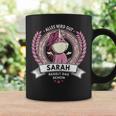 Women's Sarah Name First Name Unicorn Saying Birthday Tassen Geschenkideen