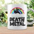 Death Metal Cat Satanic Banda De Punk Rock Para Niños Metal Rainbow Taza de café Ideas de regalos
