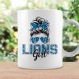 Lions Girl Messy Bun Sports Fan Team Coffee Mug Gifts ideas