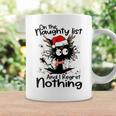 On The Naughty List I Regret Nothing Cat Christmas Lights Graphic Print Coffee Mug Gifts ideas