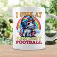 I Suck At Fantasy Football Unicorn Rainbow Loose Football Pink Tassen Geschenkideen