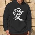 Chinese Sign Love Peace Symbol Chest Pocket Kapuzenpullover Lebensstil