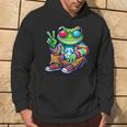 Cool Frog Peace Sign Diseño Hippie Estilo Retrointage Para Niños Sudadera Estilo de vida