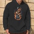 Electric Guitar With Flames Kapuzenpullover Lebensstil