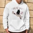 Sakura Chat Noir Fleurs Fleurs De Cerisier Phases Lunaires Sweat à capuche Lifestyle