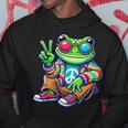 Cool Frog Peace Sign Diseño Hippie Estilo Retrointage Para Niños Sudadera Regalos divertidos
