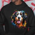 Cute Bernese Mountain Dog On Painted Bernese Mountain Dog Kapuzenpullover Lustige Geschenke