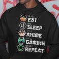 Eat Sleep Anime Gaming Repeat Sudadera Regalos divertidos