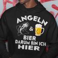 Fisch&Bier Darum Bin Ich Hier Angler Kapuzenpullover Lustige Geschenke