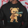 Teddy Bear With Gun For Gun Lovers Kapuzenpullover Lustige Geschenke