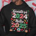 Goodbye 2024 Hello 2025 Merry Christmas Happy New Year 2025 Kapuzenpullover Lustige Geschenke