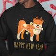 Happy Shiba Dog Celebrates New Year's Eve In Christmas Lights Kapuzenpullover Lustige Geschenke