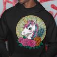Lindo Unicornio Kawaii De Dibujos Animados Con Rosas Y Piña Sudadera Regalos divertidos