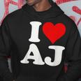 I Love Heart Aj AJ A J Initals Monograma Nombre Nombre Sudadera Regalos divertidos
