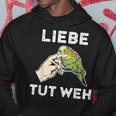 Lustiges Wellensittich Liebe Tut Weh Kapuzenpullover Lustige Geschenke