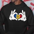 Manos De Dibujos Animados Formando Corazón Bandera Moldavia Sudadera Regalos divertidos
