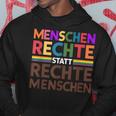 Menschenrechte Statt Rechte Menschen Regenbogen Spruch Kapuzenpullover Lustige Geschenke