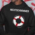 No Swimmer Lifebuoy Swimming Pool Swimming Kapuzenpullover Lustige Geschenke