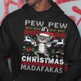 Pew Pew It's Christmas Madafakas Cat Santa Kapuzenpullover Lustige Geschenke