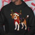 Santa Claus Beagle Reindeer Light Christmas Kapuzenpullover Lustige Geschenke