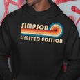 Simpson Surname Retrointage 80S 90S Birthday Reunion Sweat à capuche Cadeaux drôles