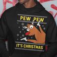 Ugly Christmas Sweater Pew Pew Crazy Reindeer Xmas Kapuzenpullover Lustige Geschenke