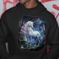 Unicorn Standing In The Forest Fantasy Nature Universe Kapuzenpullover Lustige Geschenke