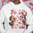 Canard Et Lapin Fleur De Cerisier Fleur Sakura Sweat à capuche Cadeaux drôles