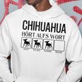 Chihuahua Hört Auf Wort Chihuahua Gray Kapuzenpullover Lustige Geschenke