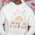 Vintage Choose Joy Find Peace Mensaje Positivo Manga Larga Sudadera Regalos divertidos