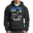 Boarding Pass Ibiza Ibz Flight Ticket Ibiza Kapuzenpullover