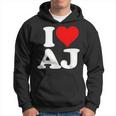 I Love Heart Aj AJ A J Initals Monograma Nombre Nombre Sudadera