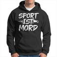 Sport Ist Mord Anti Unsporty Knife Lazy Retro Kapuzenpullover