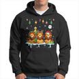 Three Santa Claus Reindeer Elf Lions Christmas Animal Lovers Children's Kapuzenpullover