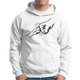 Dog And Man Hitting Hand Man Dog Friendship Bump Dog Paw Gray Kapuzenpullover