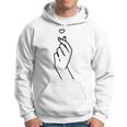 Korean Finger Heart Korean Graphic Kpop Love K-Pop Merch Kapuzenpullover