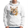 Watercolour Cat Portrait Adorable Animal Lover Gray Kapuzenpullover