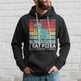 Dinosaurio Retro Con Texto En Inglés Thats What I Do I Eat Pizza And Forget Things Sudadera Regalos para él