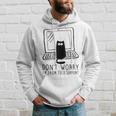 Don't Worry I'm From Support Tech Cat Lover Gray Kapuzenpullover Geschenke für Ihn