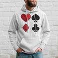 Poker Playing Cards Cross Heart Motif Card Fun Kapuzenpullover Geschenke für Ihn