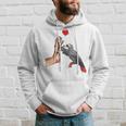 Grey Parrot Love Parrot Heart Bird Kapuzenpullover Geschenke für Ihn